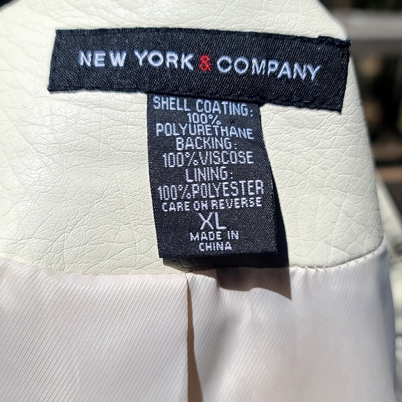 New York & Co. Vegan leather white/cream jacket szXL - Picture 6 of 7